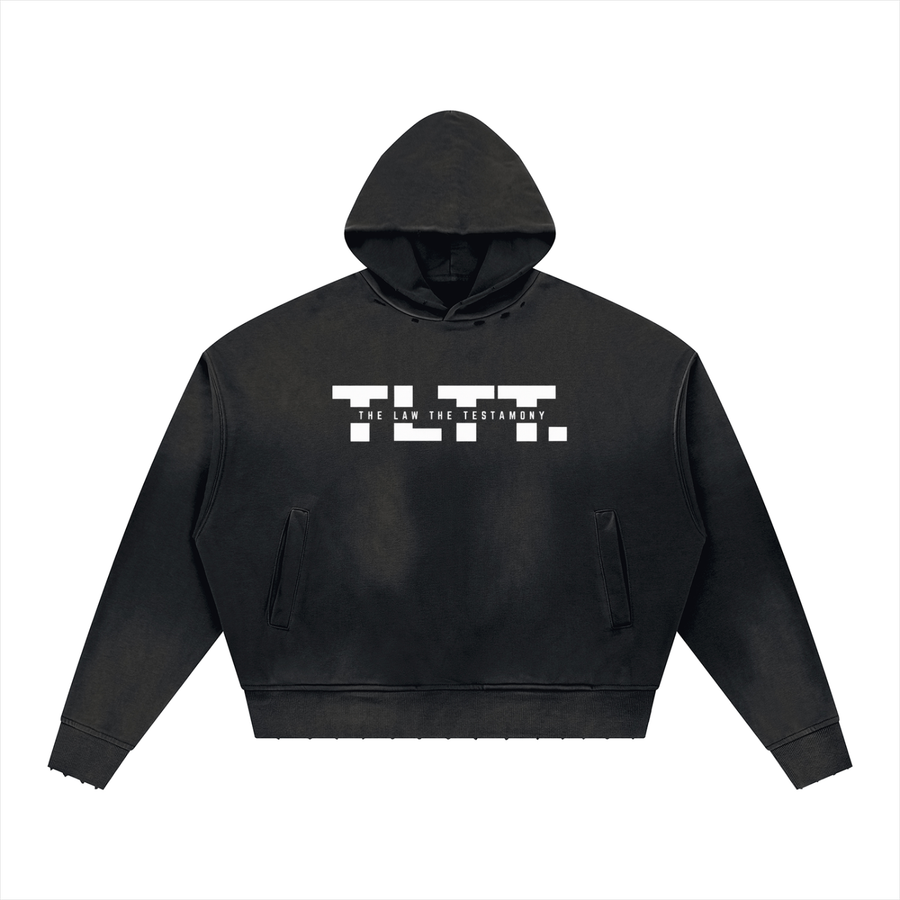 Unisex Sunfade Distressed Boxy Hoodie