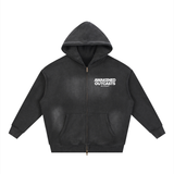 Sunfade Two-way Zipper Boxy Fleece Hoodie