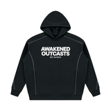 Unisex Oversized Piping Fleece Hoodie
