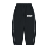 Unisex Piping Fleece Barrel Leg Sweatpants